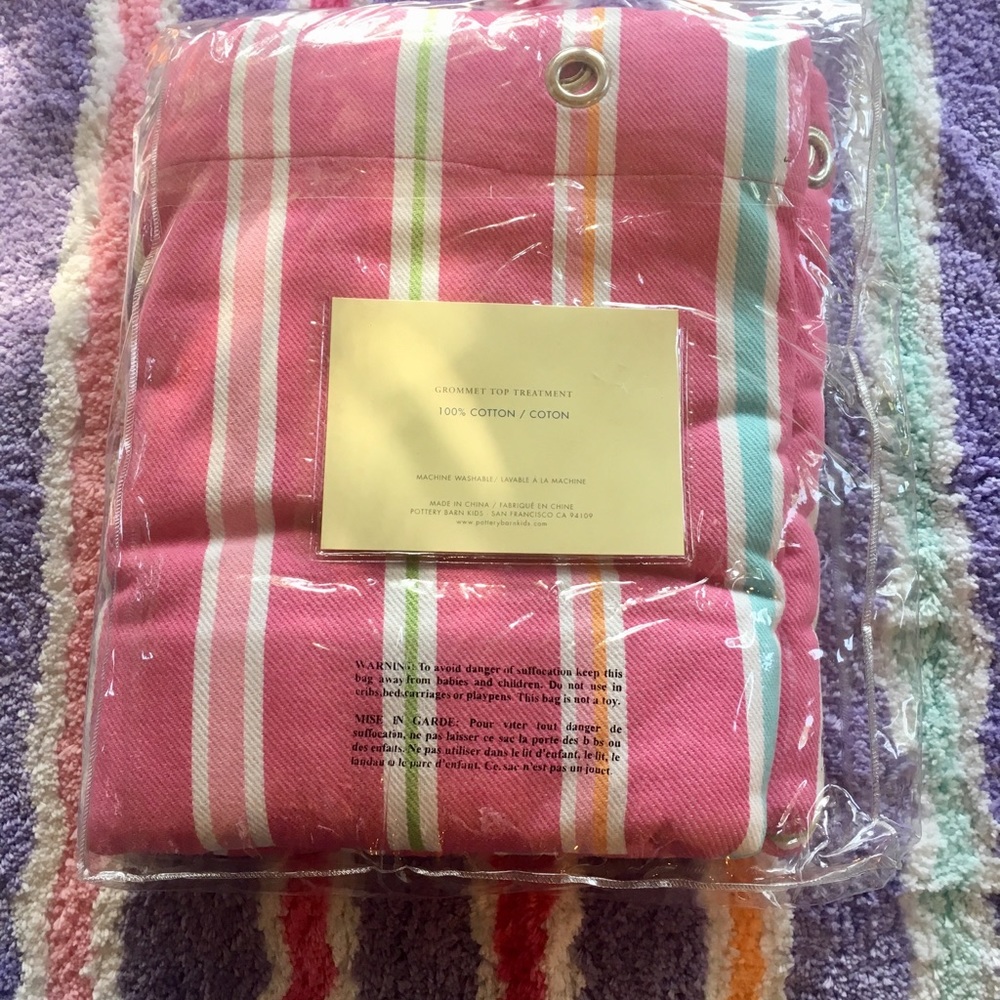 NIP Pottery Barn Kids Kelsey Strip Shower Curtain